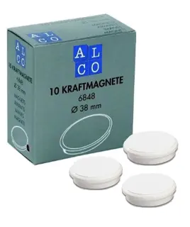 ALCO Haftmagnete 6848 10 Stück Ø 38 mm weiß