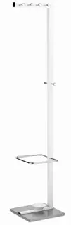 ALCO Standgarderobe 2877 mit Schirmständer Edelstahl 35 x 35 x 178 cm weiß