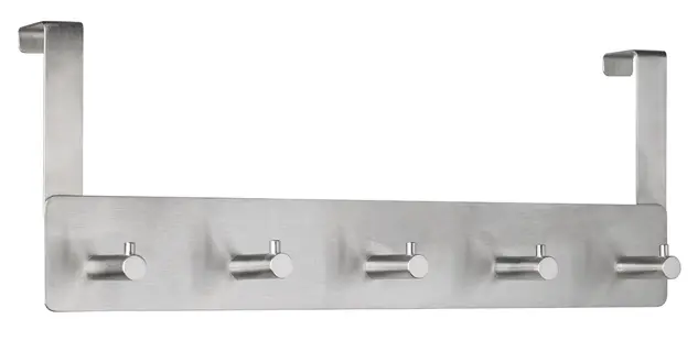 ALCO Türgarderobenleiste 2840 mit 5 Haken Edelstahl silber