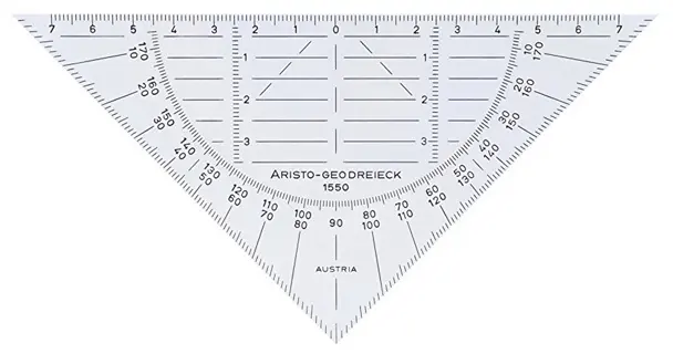 ARISTO Geodreieck 1550 ohne Griff biegsam 16 cm transparent