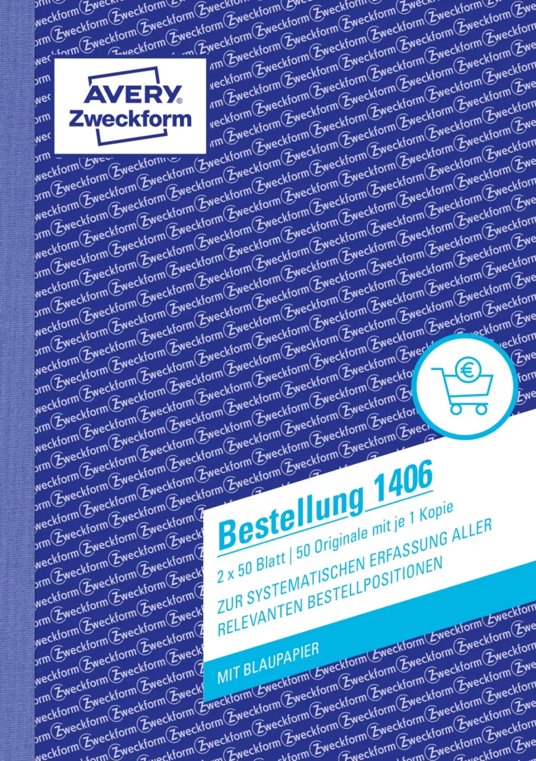 AVERY ZWECKFORM Bestellungen 1406 2x 50 Blatt A5 mit Blaupapier