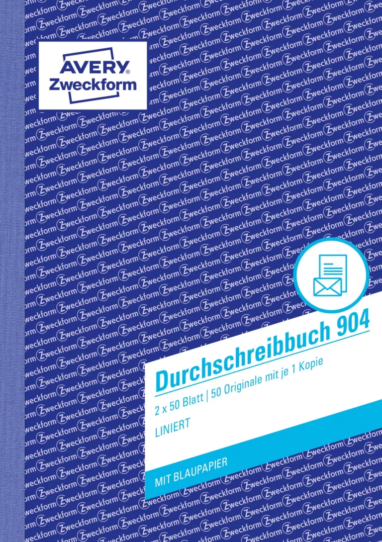 AVERY ZWECKFORM Durchschreibbuch 904 2x 50 Blatt A5 mit Blaupapier liniert