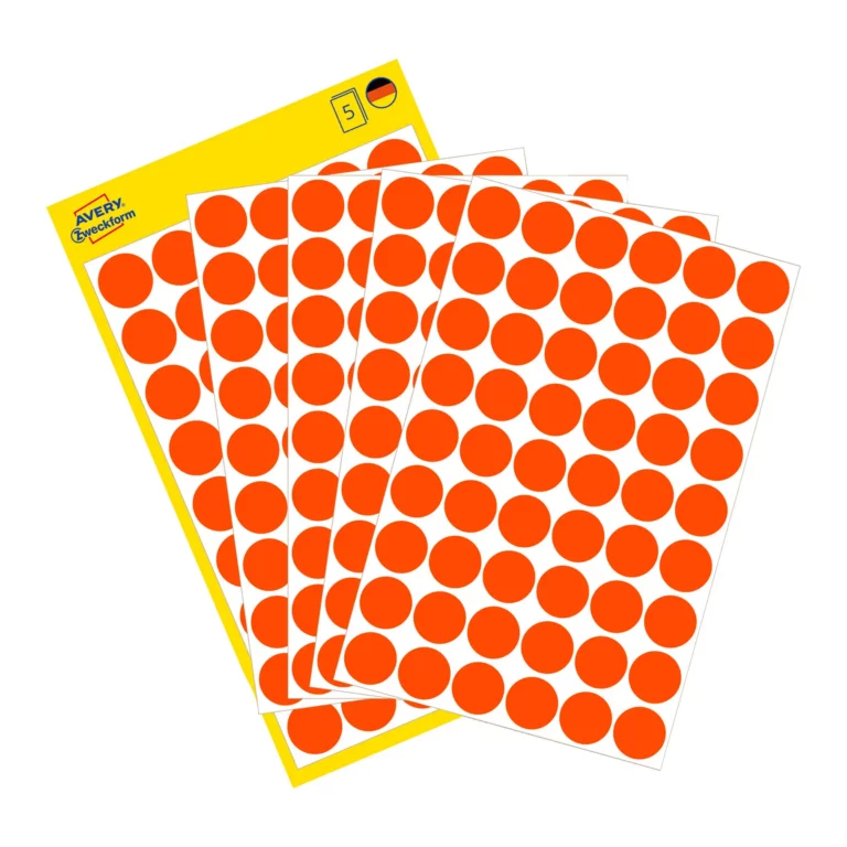 AVERY ZWECKFORM Markierungspunkte 3147 270 Stück permanent Ø 12 mm neonrot