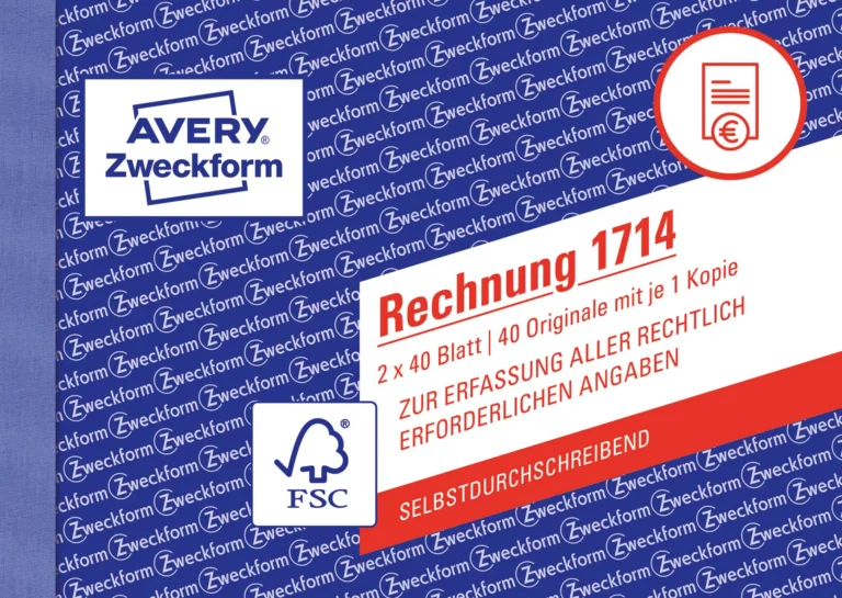 AVERY ZWECKFORM Rechnung 1714 2x 40 Blatt A6 quer selbstdurchschreibend