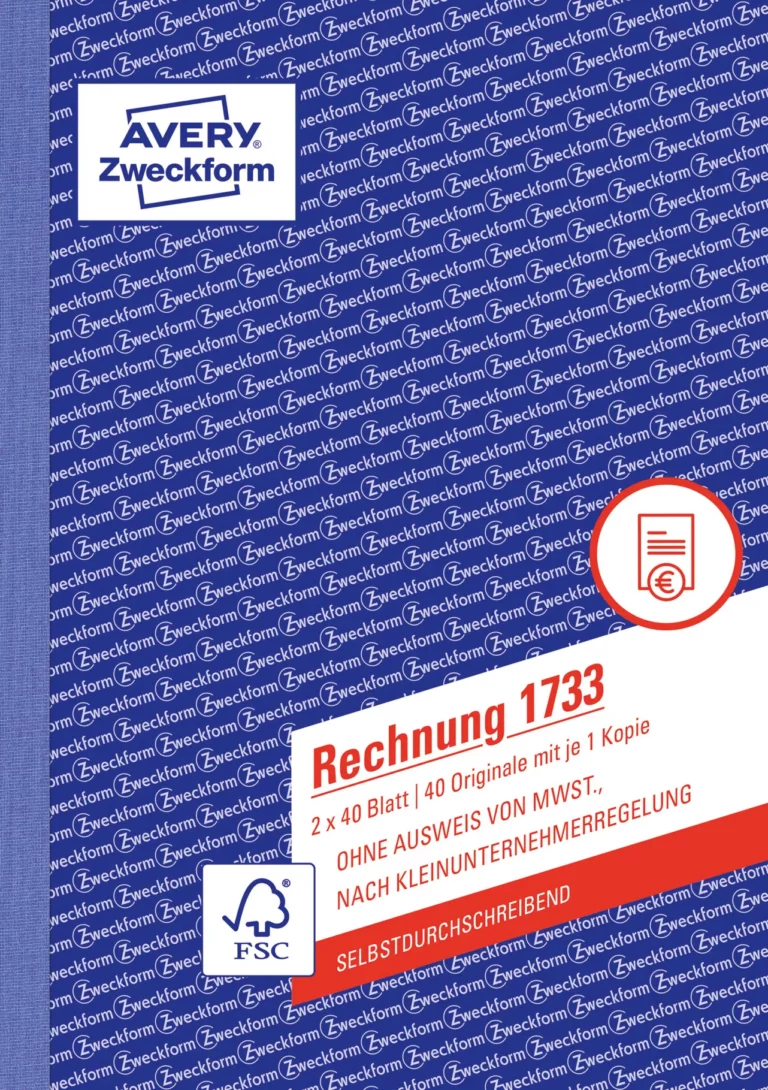 AVERY ZWECKFORM Rechnung 1733 2x 40 Blatt A5 selbstdurchschreibend