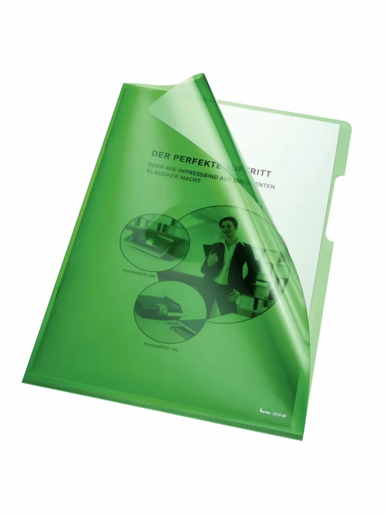 BENE Aktenhülle 205000 100 Stück A4 150 µm glatt PVC 220 x 310 mm grün