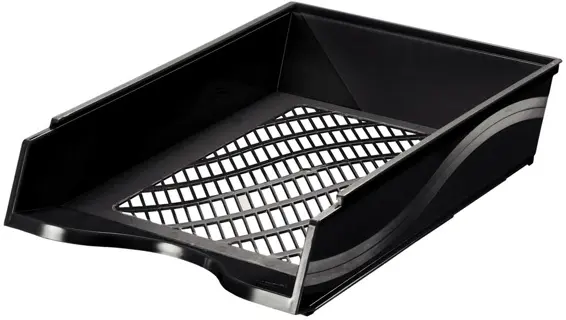 BENE Briefkorb 60100 A4/C4 stapelbar aus Polystyrol 255 x 65 x 370 mm schwarz