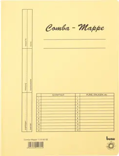BENE Comba-Mappe 111000 A4 Recyclingkarton 250 g/m² 245 x 320 mm gelb