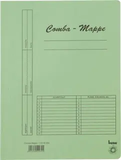 BENE Comba-Mappe 111000 A4 Recyclingkarton 250 g/m² 245 x 320 mm grün