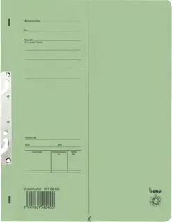 BENE Einhakhefter 83122 A4 Recyclingkarton 250 g/m² 235 x 305 mm grün