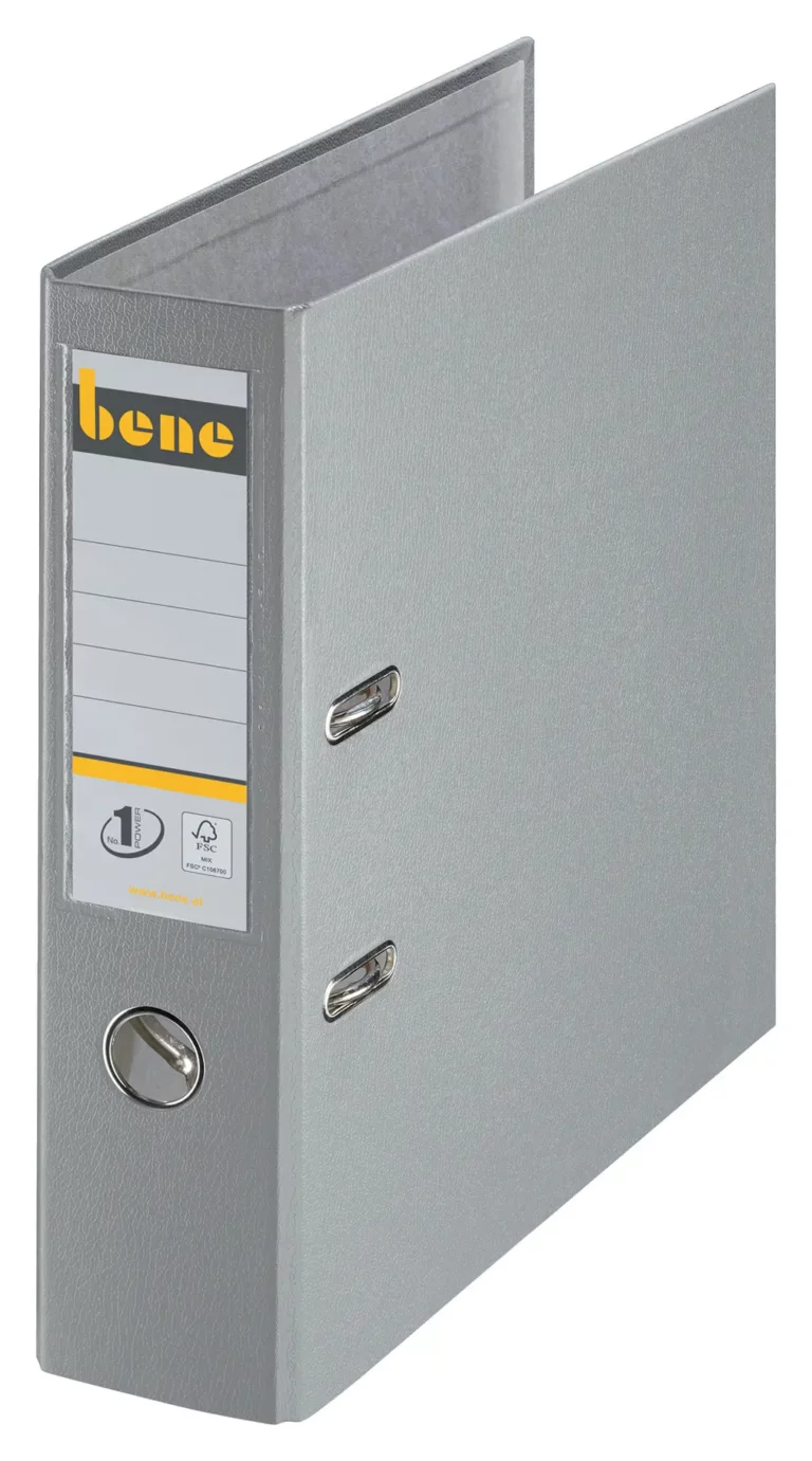 BENE Ordner 291400 A4 PP breit 8 cm grau