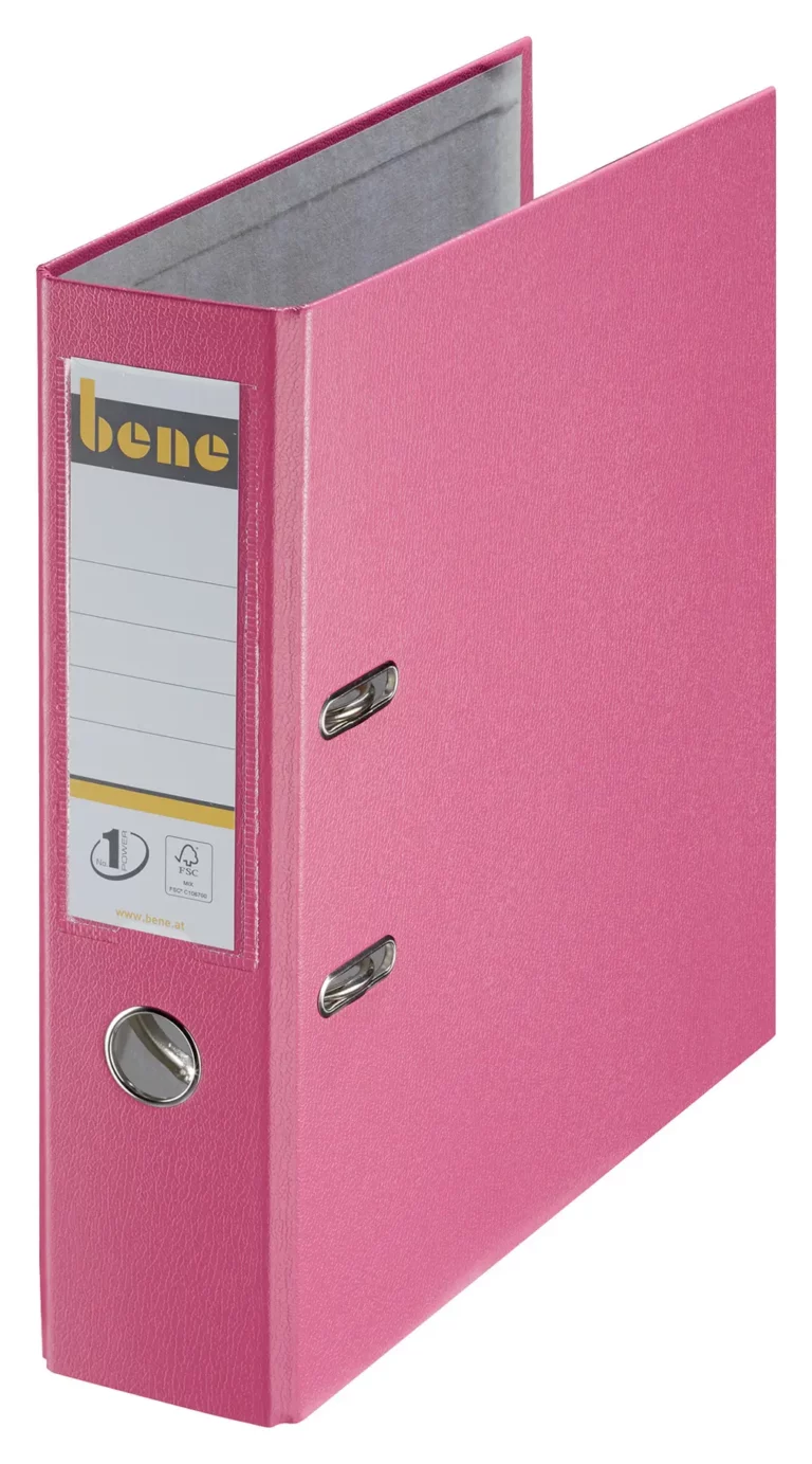 BENE Ordner 291400 A4 PP breit 8 cm rosa