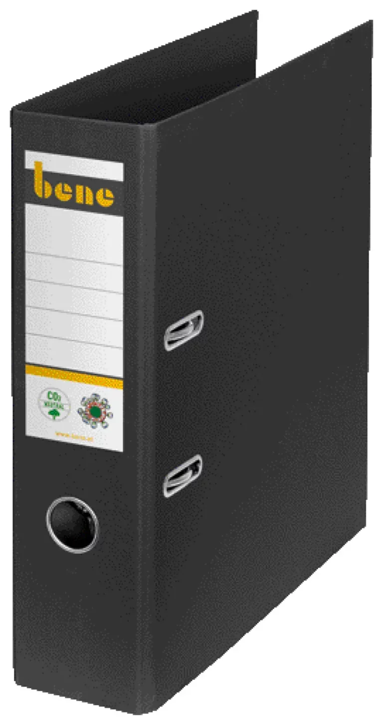 BENE Ordner 301400 A4 CO2-neutral Graupappe breit 8 cm schwarz