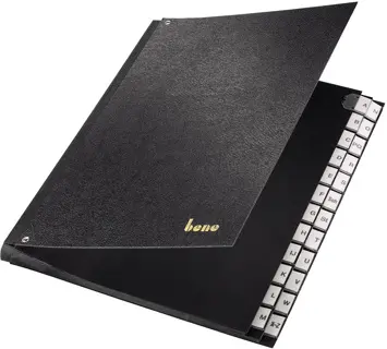 BENE Pultordner 75100 A4 24-teilig A - Z Hartpappe 290 g/m² schwarz
