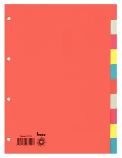 BENE Register 97410 A4 10-teilig blanko Recyclingkarton 230 g/m² mehrfarbig