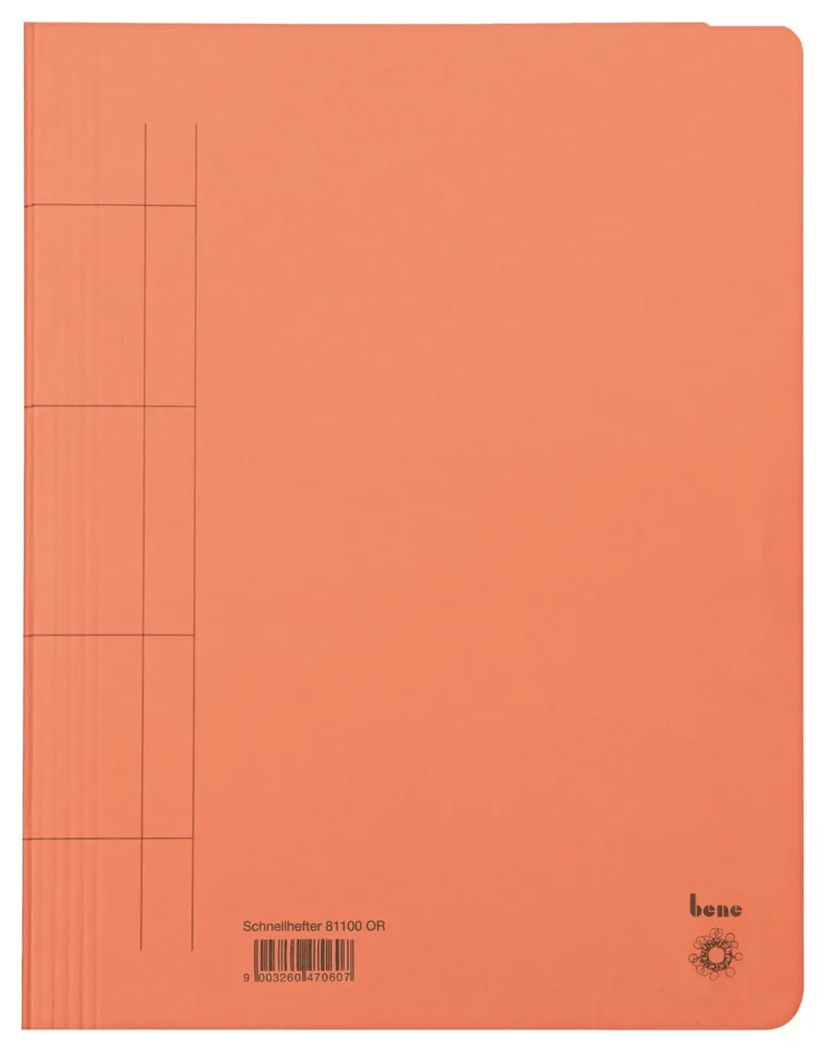 BENE Schnellhefter 81100 A4 Recyclingkarton 250 g/m² 245 x 320 mm orange