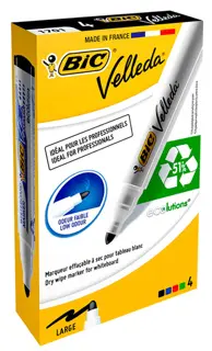 BIC Whiteboardmarker Velleda ECOlutions 4 Stück mit Rundspitze 1