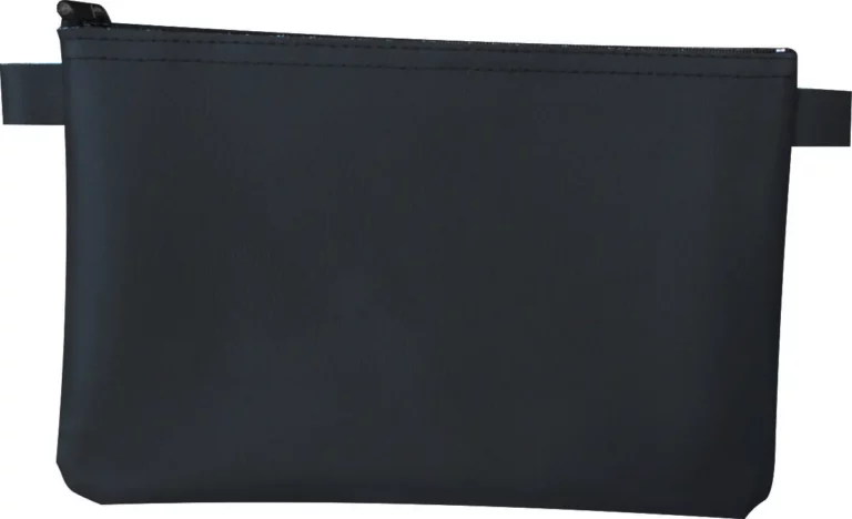 Banktasche mit Reißverschluss und Haltelaschen 25 x 16 cm schwarz