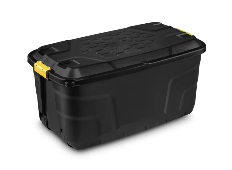 CEP Aufbewahrungsbox Heavy Duty mit Rollen und Deckel 145 Liter schwarz-gelb