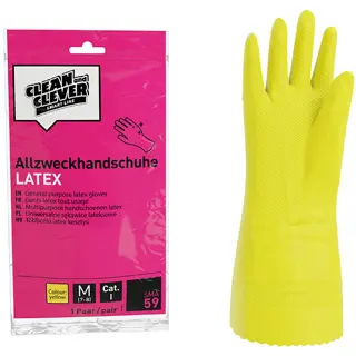 CLEAN & CLEVER Allzweckhandschuhe PRO56 1 Paar Größe M Latex gelb