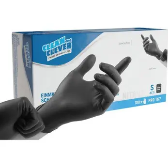 CLEAN & CLEVER Einweghandschuhe Nitril 100 Stück PRO167 S schwarz