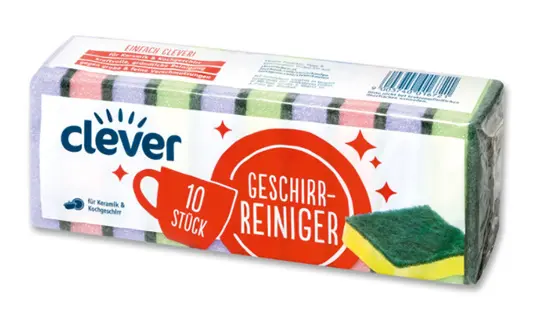 CLEVER Reinigungsschwämme 10 Stück mehrere Farben