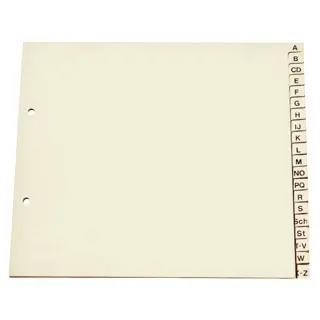 CORONA Register 278 A4 halbe Höhe 20-teilig A-Z Papier 100 g/m² chamois
