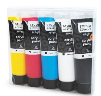CREALL Acrylfarbe 5 Stück à 120 ml farbig sortiert