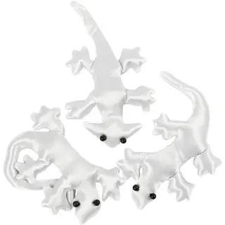 CREATIV COMPANY Echsen 3 Stück aus Polyester 10-14 cm weiß