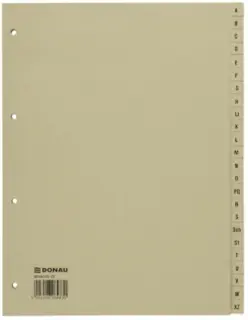DONAU Register 8685030 A4 24-teilig A-Z Recyclingkarton 160 g/m² chamois