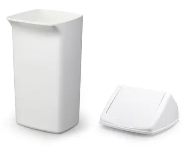 DURABLE Abfalleimer 1809798 DURABIN FLIP® 40 Liter mit abnehmbarem Schwingdeckel aus Kunststoff weiß