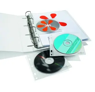 DURABLE CD/DVD-Hüllen 5239 COVERFILE 10 Stück abheftbar 140 x 128 mm transparent