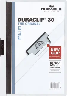 DURABLE Klemmmappe 2200 DURACLIP® A4 bis 30 Blatt Kunststoff 219 x 310 mm weiß