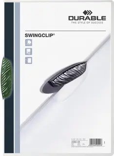 DURABLE Klemmmappe 2260 SWINGCLIP® A4 bis 30 Blatt PP 218 x 306 mm grün