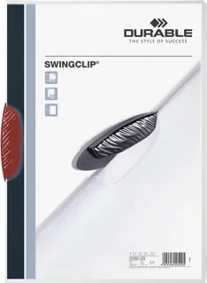DURABLE Klemmmappe 2260 SWINGCLIP® A4 bis 30 Blatt PP 218 x 306 mm rot