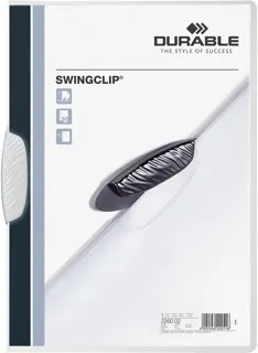 DURABLE Klemmmappe 2260 SWINGCLIP® A4 bis 30 Blatt PP 218 x 306 mm weiß