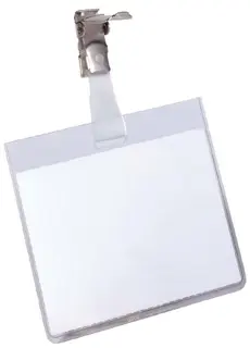 DURABLE Namensschild 8003 mit drehbarem Clip 60 x 90 mm transparent