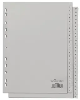 DURABLE Register 6504 A4 52-teilig 1-26 + 27-52 PP 12 µm grau
