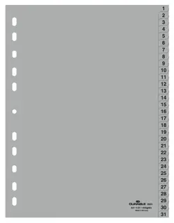 DURABLE Register 6523 A4 31-teilig 1-31 PP 12 µm grau