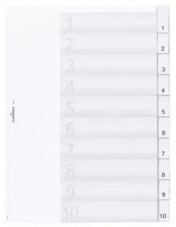 DURABLE Register 6821 A4 10-teilig blanko mit Deckblatt PP 13 µm transparent