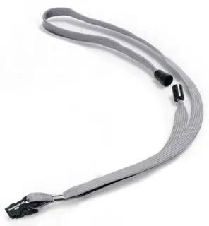 DURABLE Textilband 8119 10 Stück mit Kunststoffclip und Sicherheitsverschluss 1 cm x 44 cm grau