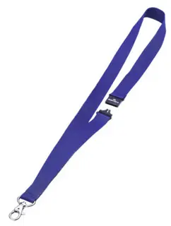 DURABLE Textilband 8137 10 Stück mit  Karabiner und Sicherheitsverschluss 2 cm x 44 cm blau