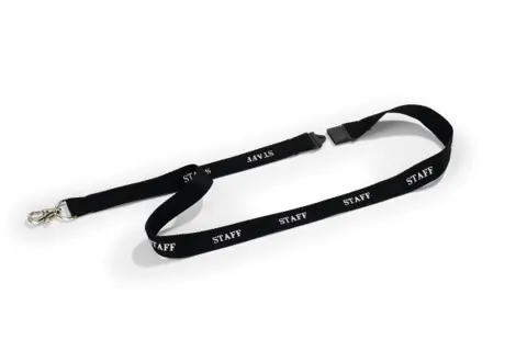DURABLE Textilband 8239 STAFF 10 Stück mit Karabiner und Sicherheitsverschluss 2 x 44 cm schwarz