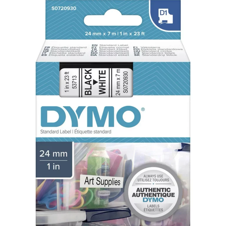 DYMO Schriftband 53713 D1 für LabelManager™ Polyester ablösbar 24 mm x 7 m schwarz auf weiß