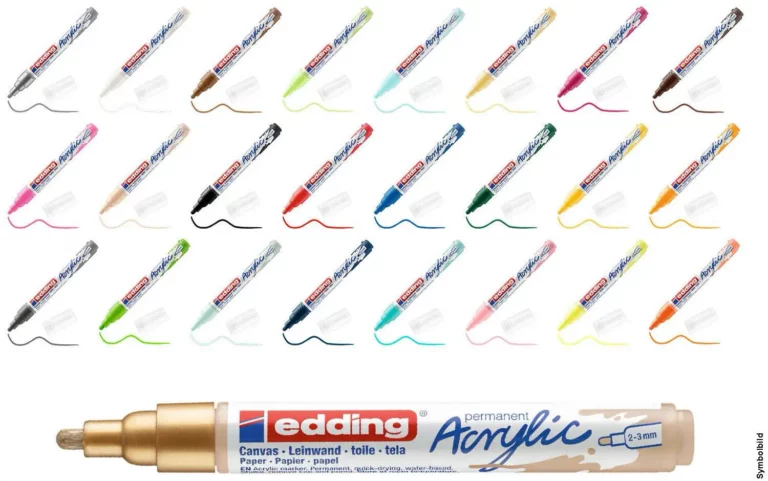 EDDING Acrylmarker 5100 12 Stück mit Rundspitze 2-3 mm (M) farbig sortiert