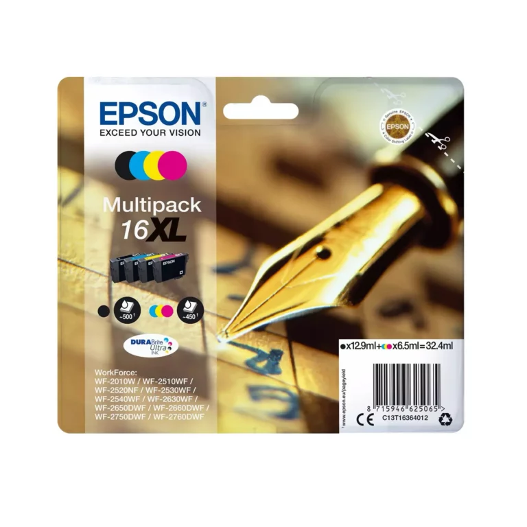 EPSON Tinte Multipack Nr. 16XL 4 Stück schwarz