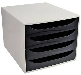 EXACOMPTA Schubladenbox Multiform 2286014D A4 grau/schwarz