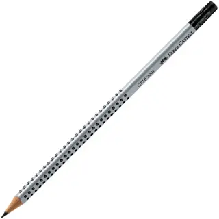 FABER-CASTELL Bleistift 117201 Grip 2001 mit Radierer B silber