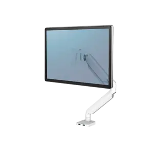 FELLOWES Einzelmonitorarm Platinum bis 32" mit 2 USB-Ports weiß