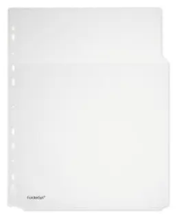 FOLDERSYS Prospekthülle 40802 5 Stück DIN A4 mit 3/4-Tasche transparent
